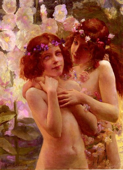 油絵 Gaston Bussiere_ロメオとジュリエット ma2546-